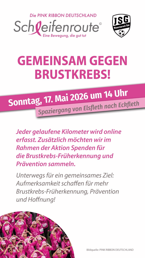 Elsfleth  – Gemeinsam gegen Brustkrebs – Spaziergang von Elsfleth nach Eckfleth