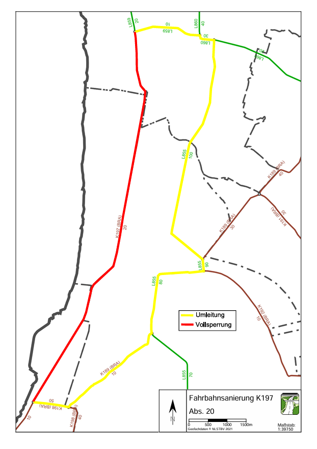 Butjadingen/Stadland – K 197 Butjadingen – Stadland: Fahrbahnsanierung des Straßenzuges Stollhammer Deich/Stollhammer Ahndeich/Augustgroden – Vollsperrung ab Montag